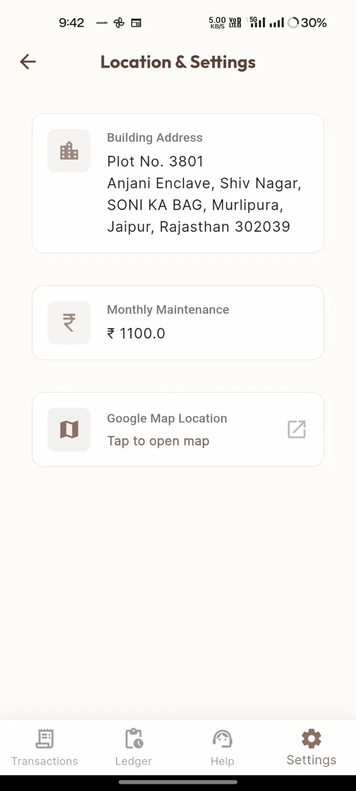 Society app operations screen